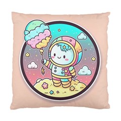 Boy Astronaut Cotton Candy Childhood Fantasy Tale Literature Planet Universe Kawaii Nature Cute Clou Standard Cushion Case (Two Sides) from ZippyPress Back