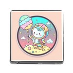 Boy Astronaut Cotton Candy Childhood Fantasy Tale Literature Planet Universe Kawaii Nature Cute Clou Memory Card Reader (Square 5 Slot)