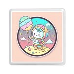 Boy Astronaut Cotton Candy Childhood Fantasy Tale Literature Planet Universe Kawaii Nature Cute Clou Memory Card Reader (Square)