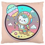Boy Astronaut Cotton Candy Childhood Fantasy Tale Literature Planet Universe Kawaii Nature Cute Clou Large Cushion Case (One Side)