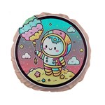 Boy Astronaut Cotton Candy Childhood Fantasy Tale Literature Planet Universe Kawaii Nature Cute Clou Standard 15  Premium Round Cushions