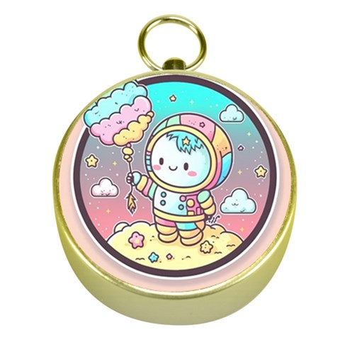 Boy Astronaut Cotton Candy Childhood Fantasy Tale Literature Planet Universe Kawaii Nature Cute Clou Gold Compasses from ZippyPress Front