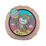 Boy Astronaut Cotton Candy Childhood Fantasy Tale Literature Planet Universe Kawaii Nature Cute Clou Standard 15  Premium Flano Round Cushions