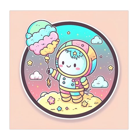Boy Astronaut Cotton Candy Childhood Fantasy Tale Literature Planet Universe Kawaii Nature Cute Clou Duvet Cover (Queen Size) from ZippyPress Front