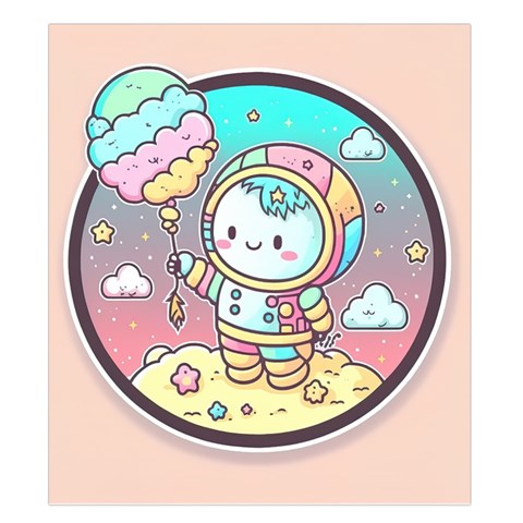 Boy Astronaut Cotton Candy Childhood Fantasy Tale Literature Planet Universe Kawaii Nature Cute Clou Duvet Cover Double Side (King Size) from ZippyPress Front