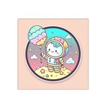 Boy Astronaut Cotton Candy Childhood Fantasy Tale Literature Planet Universe Kawaii Nature Cute Clou Satin Bandana Scarf 22  x 22 