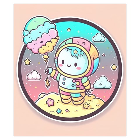 Boy Astronaut Cotton Candy Childhood Fantasy Tale Literature Planet Universe Kawaii Nature Cute Clou Drawstring Pouch (XS) from ZippyPress Front