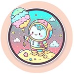 Boy Astronaut Cotton Candy Childhood Fantasy Tale Literature Planet Universe Kawaii Nature Cute Clou Wooden Bottle Opener (Round)