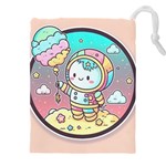 Boy Astronaut Cotton Candy Childhood Fantasy Tale Literature Planet Universe Kawaii Nature Cute Clou Drawstring Pouch (4XL)