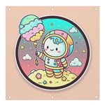 Boy Astronaut Cotton Candy Childhood Fantasy Tale Literature Planet Universe Kawaii Nature Cute Clou Banner and Sign 4  x 4 