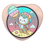 Boy Astronaut Cotton Candy Childhood Fantasy Tale Literature Planet Universe Kawaii Nature Cute Clou Heart Glass Fridge Magnet (4 pack)