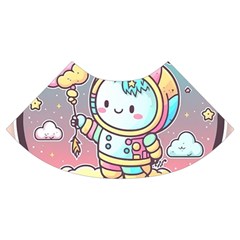 Boy Astronaut Cotton Candy Childhood Fantasy Tale Literature Planet Universe Kawaii Nature Cute Clou Trumpet Sleeve Cropped Top from ZippyPress Cuff Right