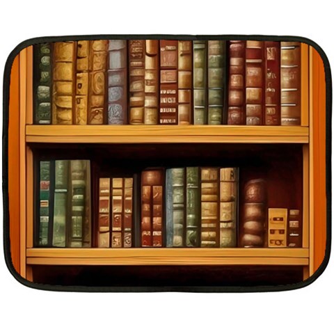 Room Interior Library Books Bookshelves Reading Literature Study Fiction Old Manor Book Nook Reading Two Sides Fleece Blanket (Mini) from ZippyPress 35 x27  Blanket Front