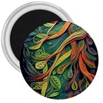 Outdoors Night Setting Scene Forest Woods Light Moonlight Nature Wilderness Leaves Branches Abstract 3  Magnets