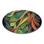 Outdoors Night Setting Scene Forest Woods Light Moonlight Nature Wilderness Leaves Branches Abstract Oval Magnet
