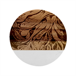 Outdoors Night Setting Scene Forest Woods Light Moonlight Nature Wilderness Leaves Branches Abstract Marble Wood Coaster (Round)