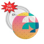 Abstract Geometric Bauhaus Polka Dots Retro Memphis Art 2.25  Buttons (100 pack) 
