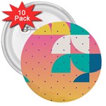 Abstract Geometric Bauhaus Polka Dots Retro Memphis Art 3  Buttons (10 pack) 