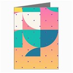 Abstract Geometric Bauhaus Polka Dots Retro Memphis Art Greeting Cards (Pkg of 8)