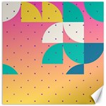 Abstract Geometric Bauhaus Polka Dots Retro Memphis Art Canvas 12  x 12 