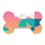 Abstract Geometric Bauhaus Polka Dots Retro Memphis Art Dog Tag Bone (One Side)