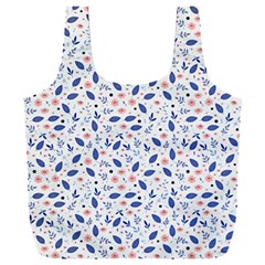 Background Pattern Floral Leaves Flowers Full Print Recycle Bag (XXL) from ZippyPress Back