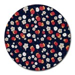 Flowers Pattern Floral Antique Floral Nature Flower Graphic Round Mousepad