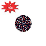 Flowers Pattern Floral Antique Floral Nature Flower Graphic 1  Mini Buttons (10 pack) 
