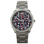 Flowers Pattern Floral Antique Floral Nature Flower Graphic Sport Metal Watch