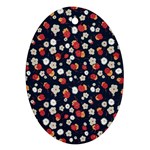 Flowers Pattern Floral Antique Floral Nature Flower Graphic Oval Ornament (Two Sides)