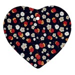 Flowers Pattern Floral Antique Floral Nature Flower Graphic Heart Ornament (Two Sides)