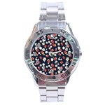 Flowers Pattern Floral Antique Floral Nature Flower Graphic Stainless Steel Analogue Watch