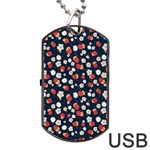 Flowers Pattern Floral Antique Floral Nature Flower Graphic Dog Tag USB Flash (Two Sides)