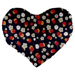 Flowers Pattern Floral Antique Floral Nature Flower Graphic Large 19  Premium Heart Shape Cushions from ZippyPress Back