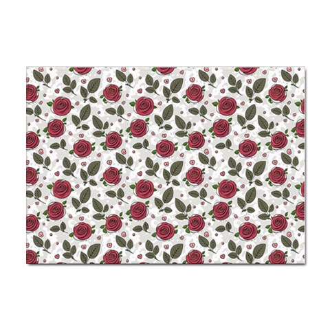 Roses Flowers Leaves Pattern Scrapbook Paper Floral Background Sticker A4 (10 pack) from ZippyPress Front