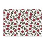Roses Flowers Leaves Pattern Scrapbook Paper Floral Background Sticker A4 (100 pack)