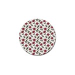 Roses Flowers Leaves Pattern Scrapbook Paper Floral Background Golf Ball Marker (4 pack)