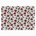 Roses Flowers Leaves Pattern Scrapbook Paper Floral Background Large Glasses Cloth