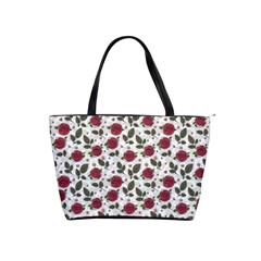 Roses Flowers Leaves Pattern Scrapbook Paper Floral Background Classic Shoulder Handbag from ZippyPress Front