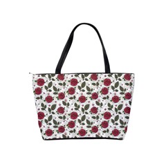 Roses Flowers Leaves Pattern Scrapbook Paper Floral Background Classic Shoulder Handbag from ZippyPress Back