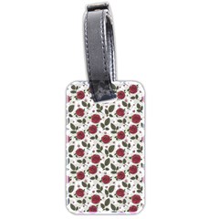 Roses Flowers Leaves Pattern Scrapbook Paper Floral Background Luggage Tag (two sides) from ZippyPress Front