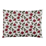 Roses Flowers Leaves Pattern Scrapbook Paper Floral Background Pillow Case (Two Sides)