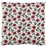 Roses Flowers Leaves Pattern Scrapbook Paper Floral Background Large Cushion Case (One Side)