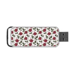 Roses Flowers Leaves Pattern Scrapbook Paper Floral Background Portable USB Flash (Two Sides) from ZippyPress Front