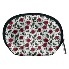 Roses Flowers Leaves Pattern Scrapbook Paper Floral Background Accessory Pouch (Medium) from ZippyPress Back