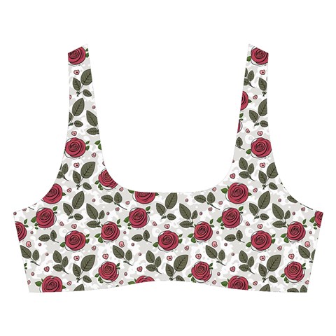 Roses Flowers Leaves Pattern Scrapbook Paper Floral Background Cross Back Hipster Bikini Set from ZippyPress Front