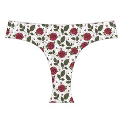 Roses Flowers Leaves Pattern Scrapbook Paper Floral Background Cross Back Hipster Bikini Set from ZippyPress Front Under