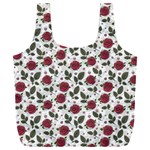 Roses Flowers Leaves Pattern Scrapbook Paper Floral Background Full Print Recycle Bag (XXL)