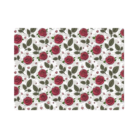 Roses Flowers Leaves Pattern Scrapbook Paper Floral Background Premium Plush Fleece Blanket (Mini) from ZippyPress 35 x27  Blanket Front