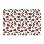 Roses Flowers Leaves Pattern Scrapbook Paper Floral Background Crystal Sticker (A4)